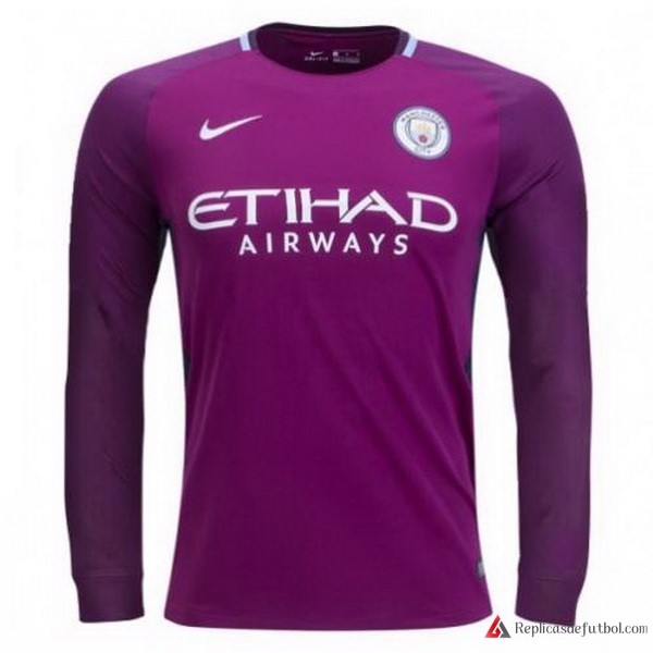 Camiseta Manchester City Segunda equipación ML 2017-2018